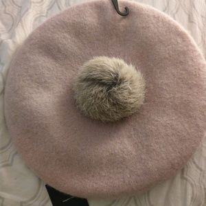 Galleries Lafayette rose color beret